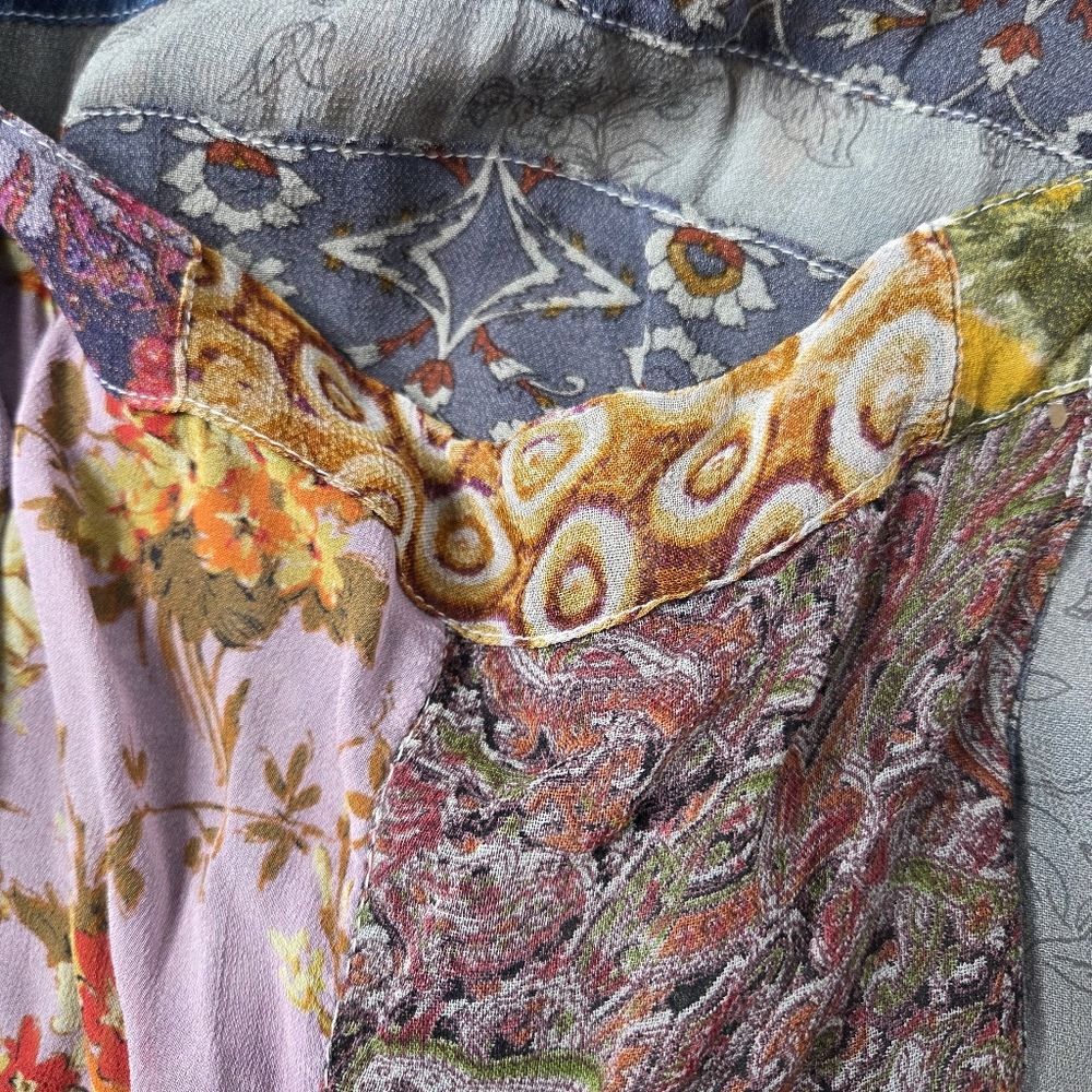 Young Threads Patchwork Multicolor Open Front Car… - image 7